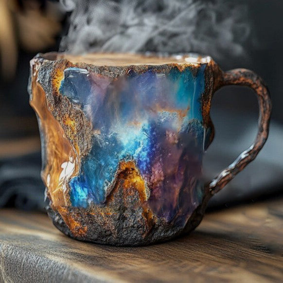 Handcrafted Mineral Crystal Mug – Insulated, Microwave Safe, 350-450 ml, Unique Design