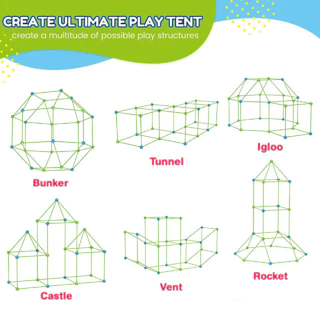 Creative Fort Building Set | Kids' Building Set - Creative Forts & Tents - Fun Educational Plastic Toy!