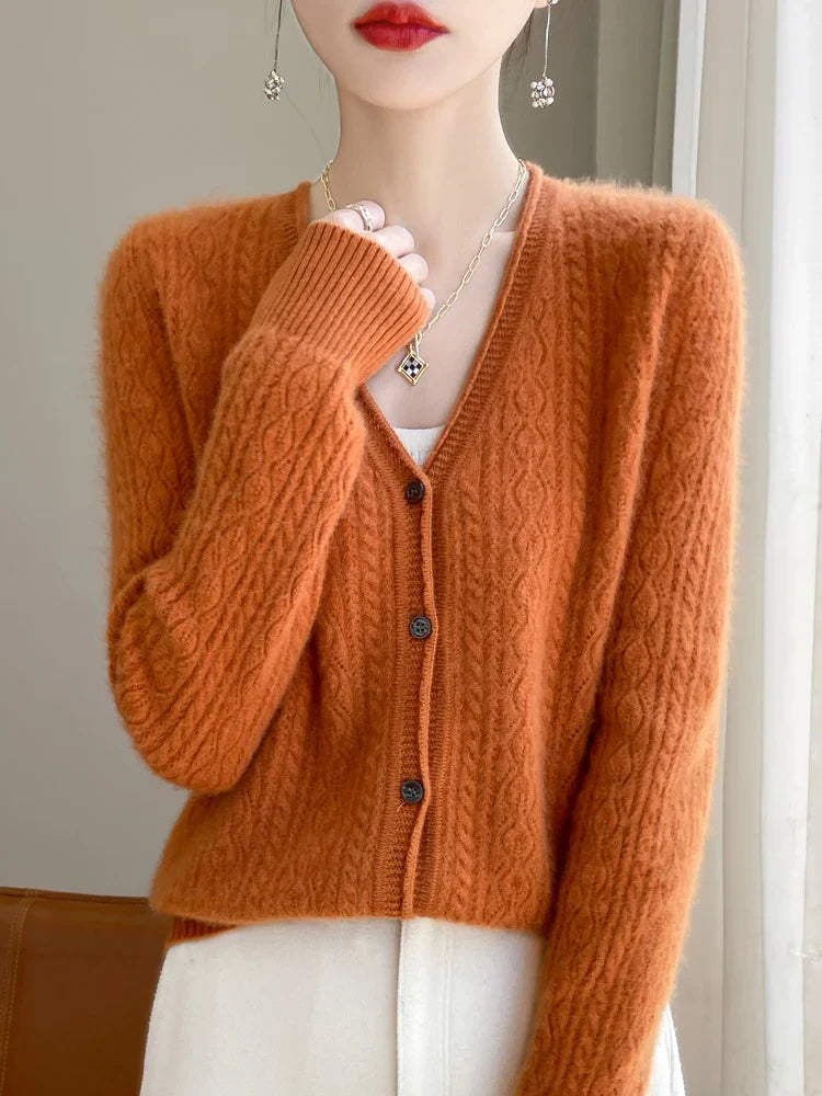 Cashmere Merino V-Neck Women's Cardigan - Luxurious Softness & Eco-Friendly