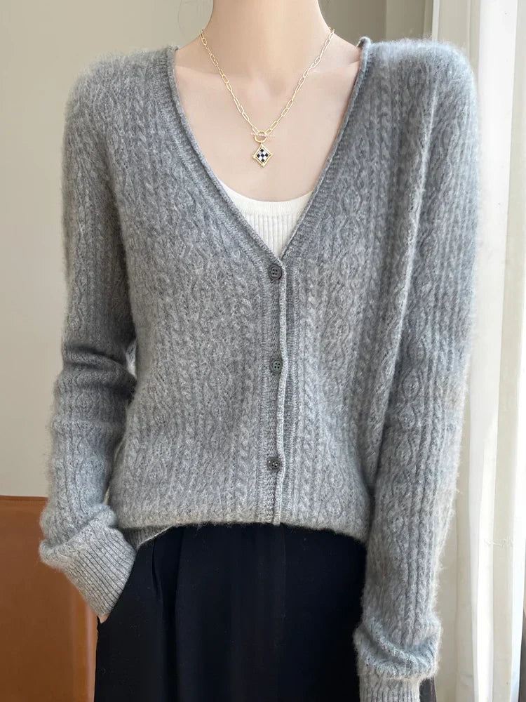 Cashmere Merino V-Neck Women's Cardigan - Luxurious Softness & Eco-Friendly