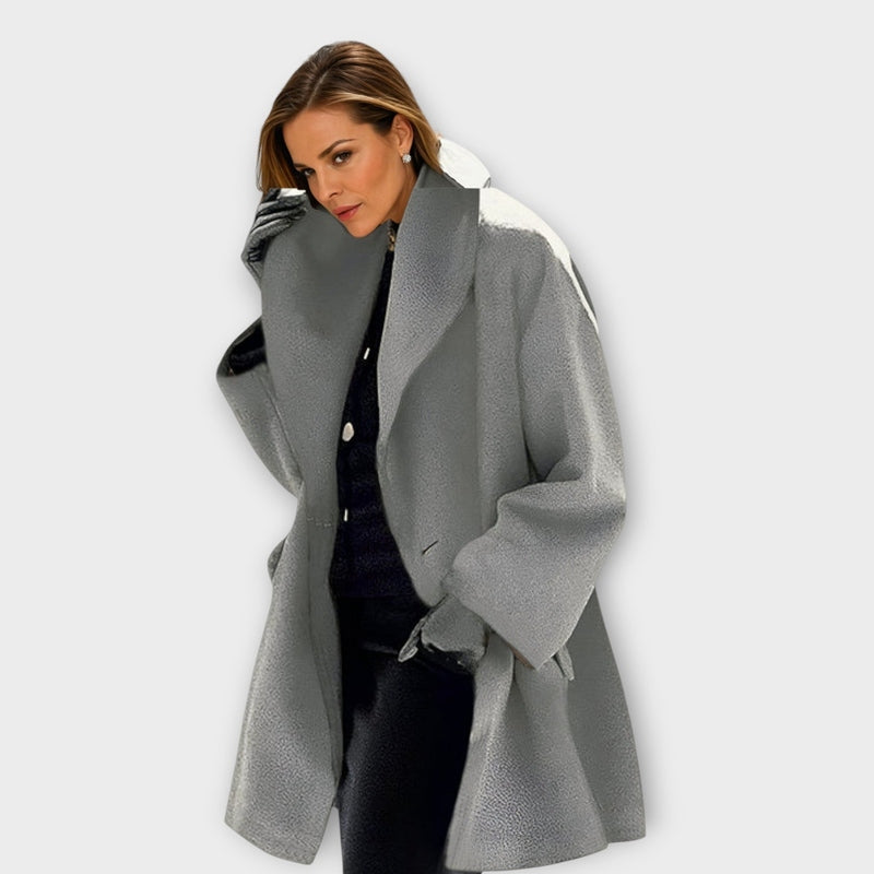 Vivienne - Windproof Wool Coat Women With Elegant Shawl Collar For Timeless Style