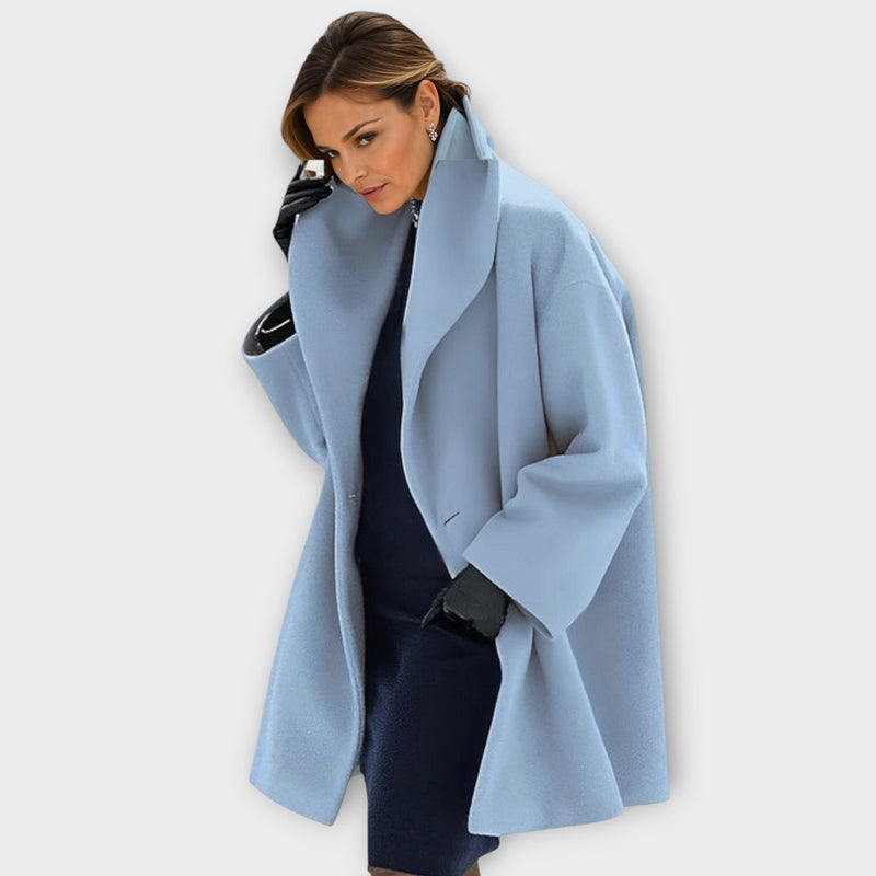 Vivienne - Windproof Wool Coat Women With Elegant Shawl Collar For Timeless Style