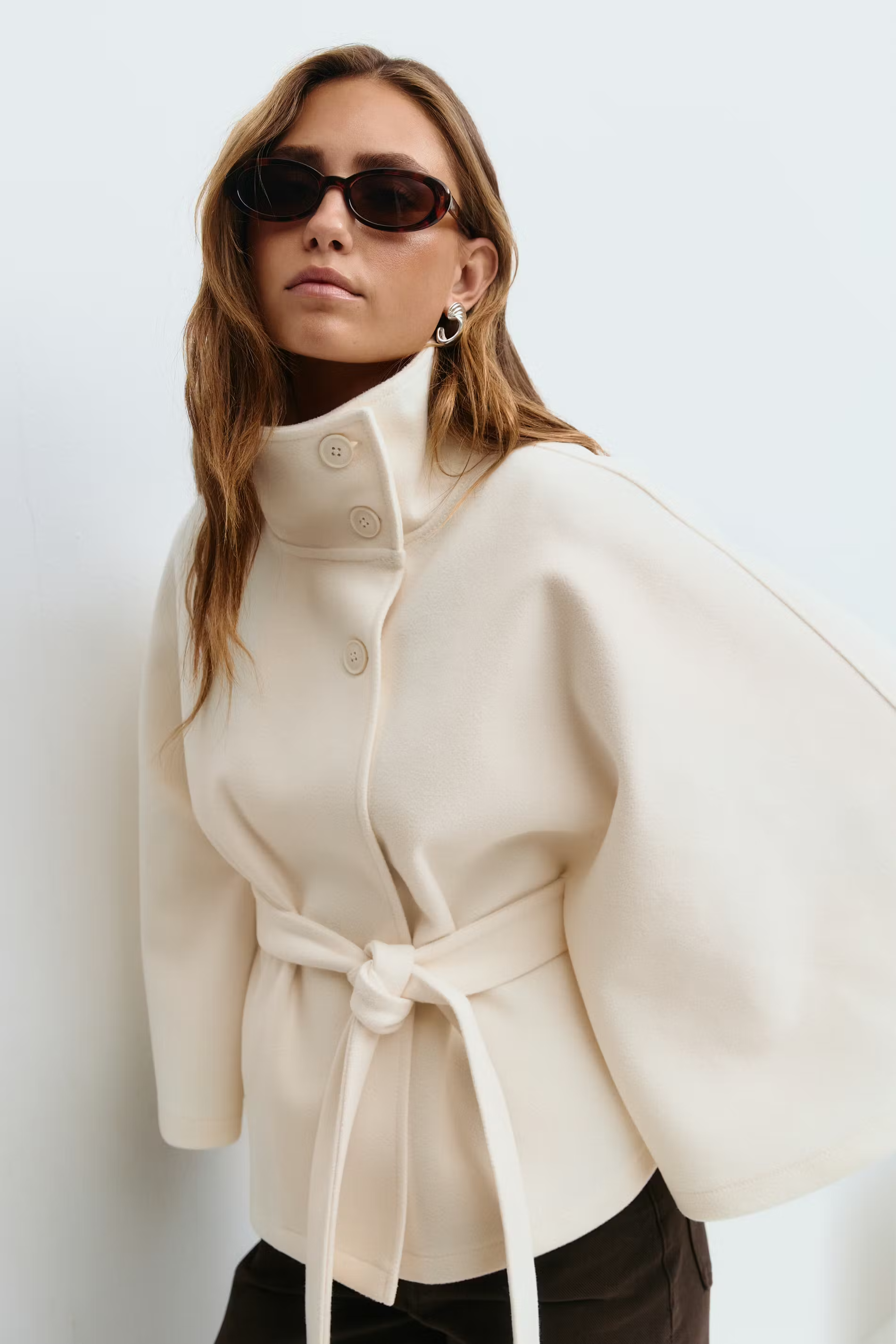 LorezaCape | Elegant Chic Women's Winter Cape Coat with High Collar