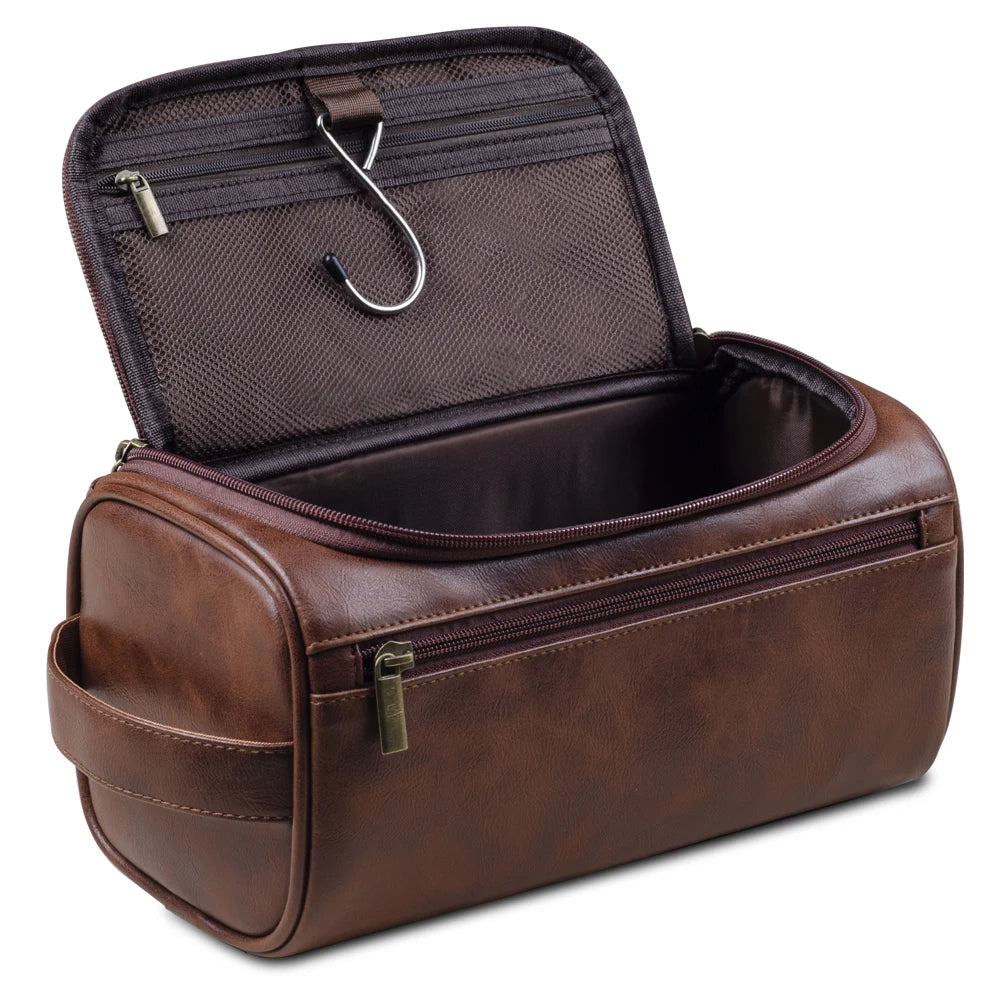 VoyageLux | Premium Leather Toiletry Bag for Men – Ideal for Travel & Organization