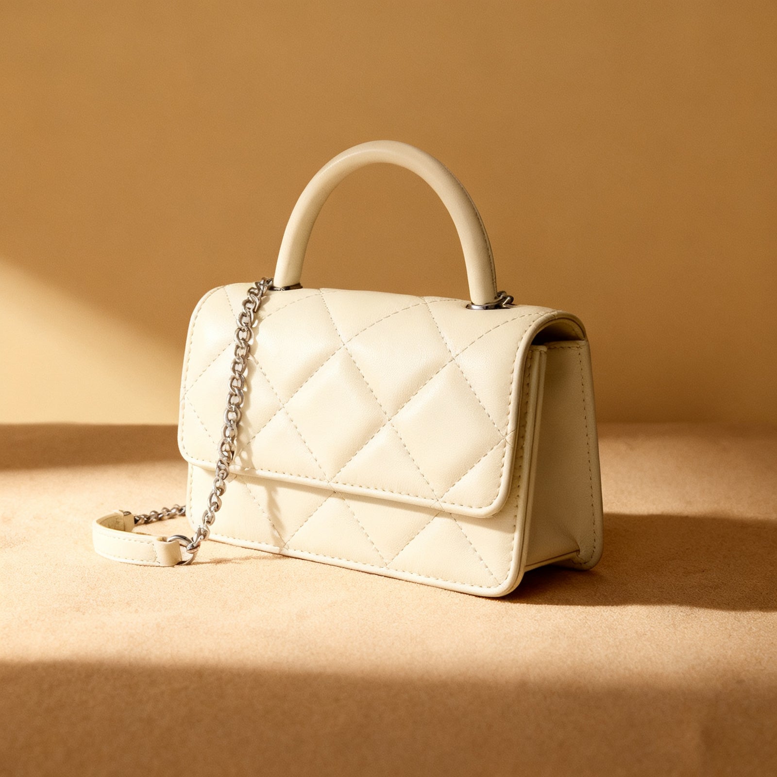 The Quilted Top-Handle, three-quarter view