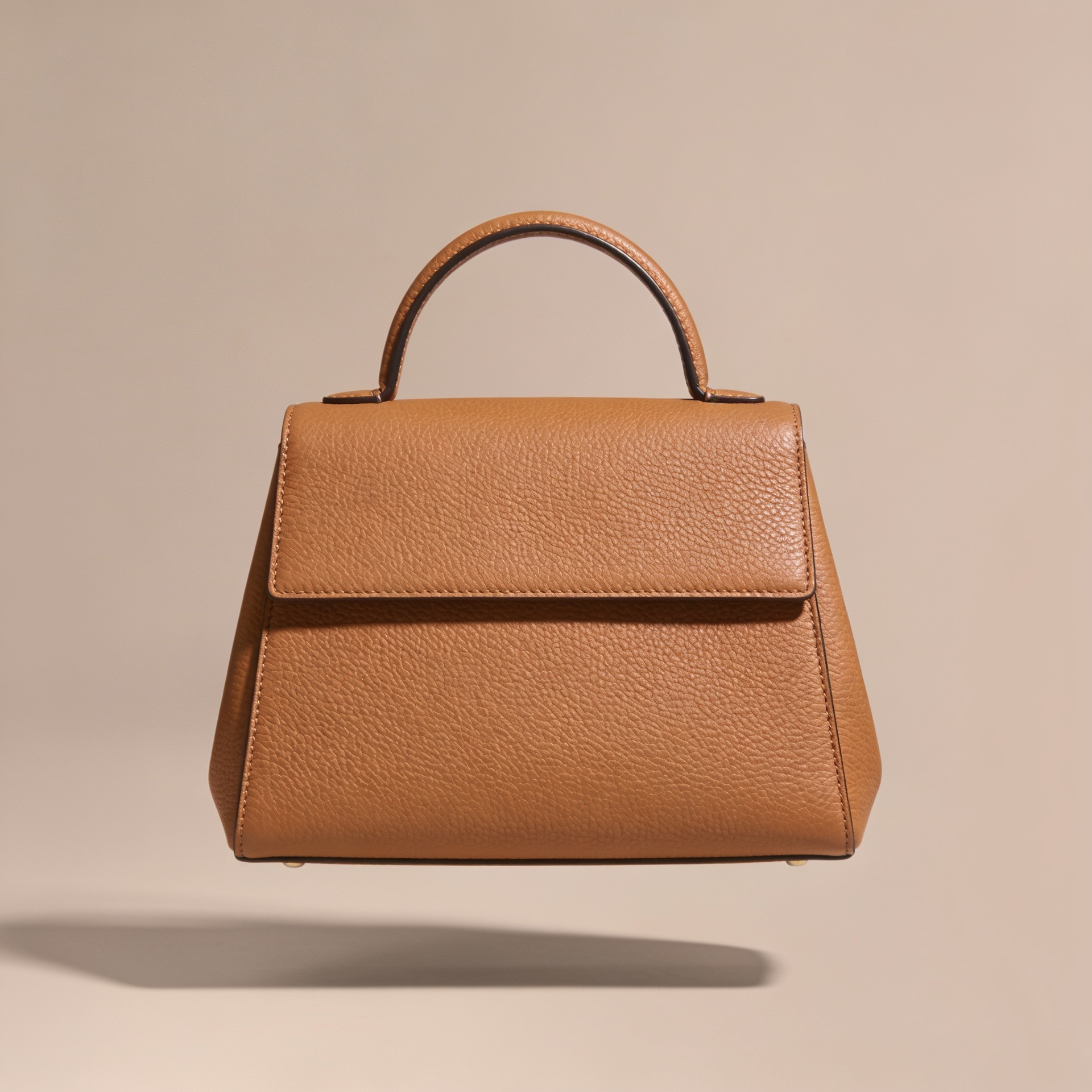 The Structured Satchel in tan leather