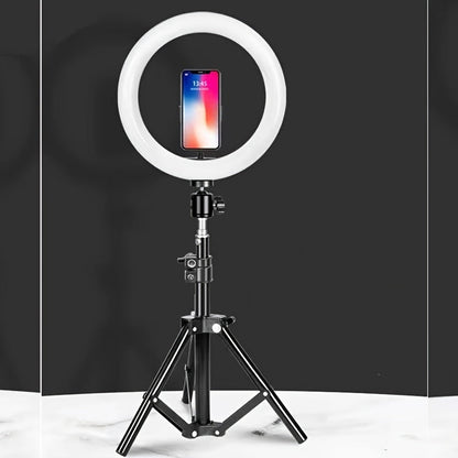 10-Inch LED Ring Light with Adjustable Tripod and Phone Holder - Ideal for Makeup, Photography, and Vlogging