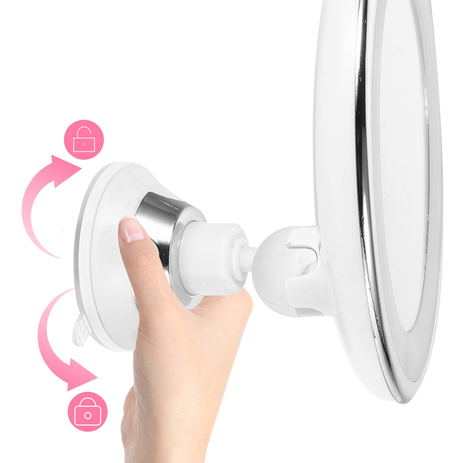 10x Magnifying LED Vanity Mirror 360° Rotation with Lights