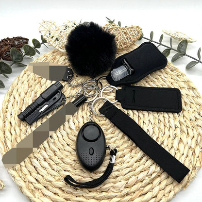 All-in-One Self Defense Kit for Women – 9-Piece Keychain Safety Set with Alarm, Whistle, and Emergency Tools