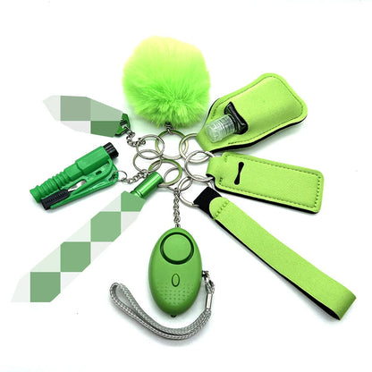 All-in-One Self Defense Kit for Women – 9-Piece Keychain Safety Set with Alarm, Whistle, and Emergency Tools