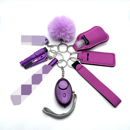 All-in-One Self Defense Kit for Women – 9-Piece Keychain Safety Set with Alarm, Whistle, and Emergency Tools