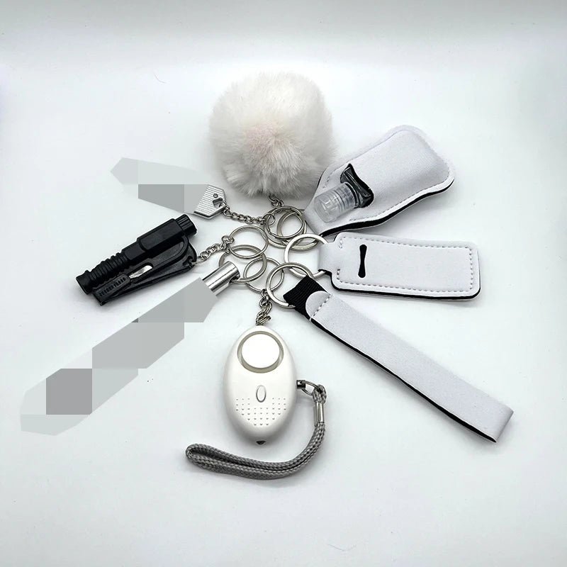 All-in-One Self Defense Kit for Women – 9-Piece Keychain Safety Set with Alarm, Whistle, and Emergency Tools