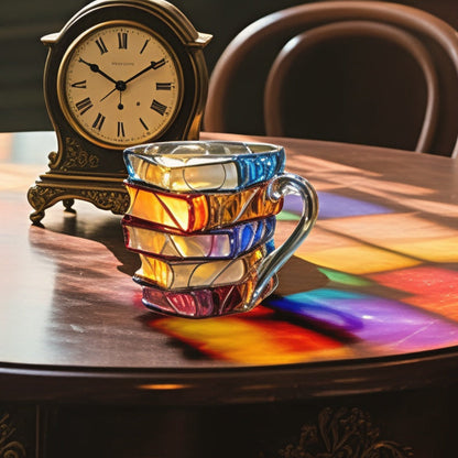 BiblioBrew | Glass Coffee Mug with Book Spine Design for Readers