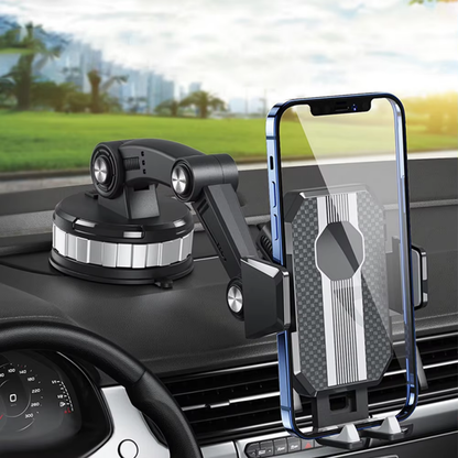 Car Phone Holder with Strong Suction Cup, 360° Rotation, One-Hand Operation – Universal Cell Phone Mount for Car
