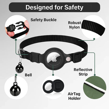 Cat GPS Tracker Collar with Quick Release Closure and Reflective Design for Enhanced Night Visibility