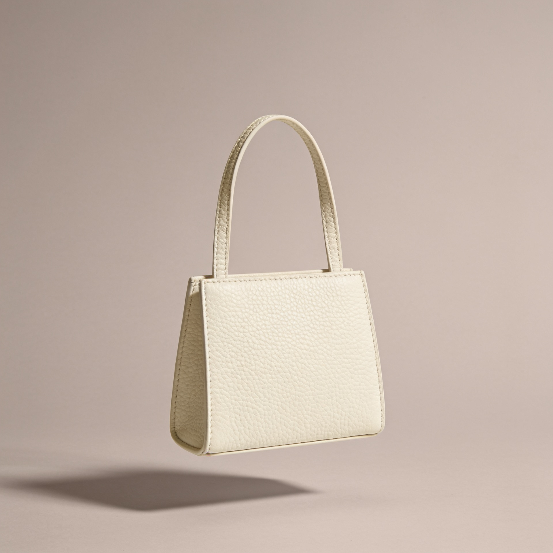 The Mini Tote in ecru leather