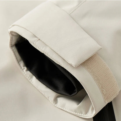 Elegant Women’s Quilted Winter Coat – Waterproof and Windproof Jacket with Detachable Hood for Cold Weather