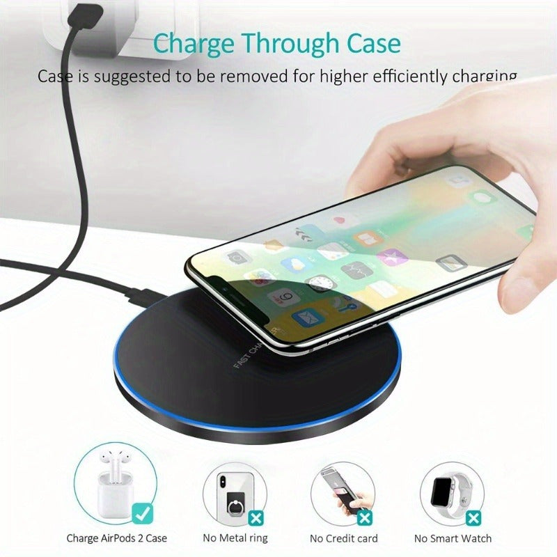 Fast Wireless Charger – 15W Induction Charging Pad for iPhone and Android Devices, Sleek Design, Cable-Free Convenience