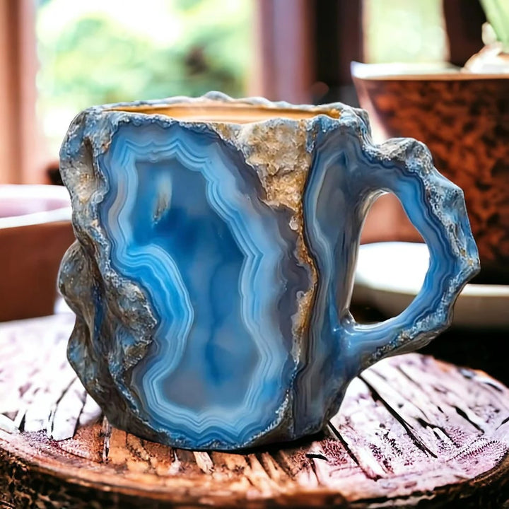 Handcrafted Mineral Crystal Mug – Insulated, Microwave Safe, 350-450 ml, Unique Design