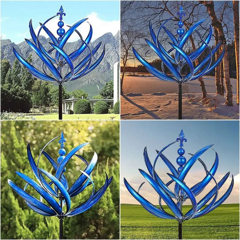 Harlow Wind-Driven Kinetic Art Sculpture - Elegant Metal Garden Spinner