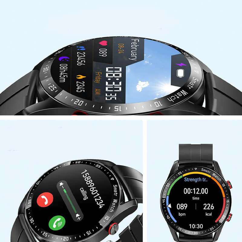 Health Monitoring Smartwatch with Blood Glucose Tracking, Waterproof Design, and Large 1.45-Inch HD Screen