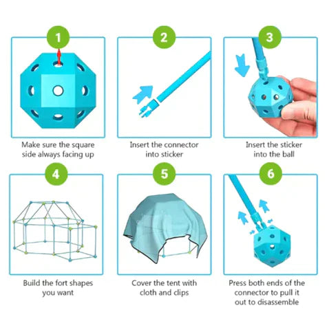 Creative Fort Building Set | Kids' Building Set - Creative Forts & Tents - Fun Educational Plastic Toy!