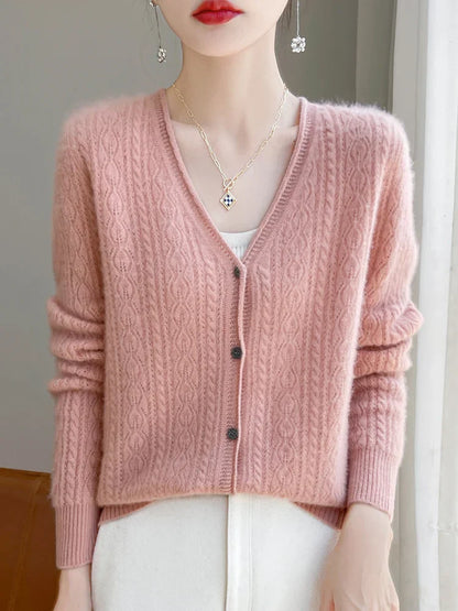 Cashmere Merino V-Neck Women's Cardigan - Luxurious Softness & Eco-Friendly