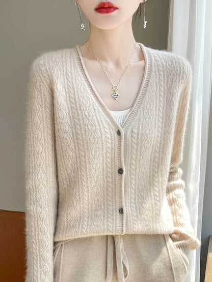 Cashmere Merino V-Neck Women's Cardigan - Luxurious Softness & Eco-Friendly