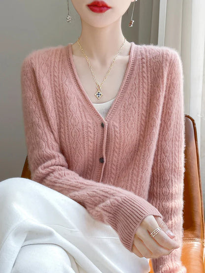 Cashmere Merino V-Neck Women's Cardigan - Luxurious Softness & Eco-Friendly