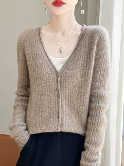 Cashmere Merino V-Neck Women's Cardigan - Luxurious Softness & Eco-Friendly