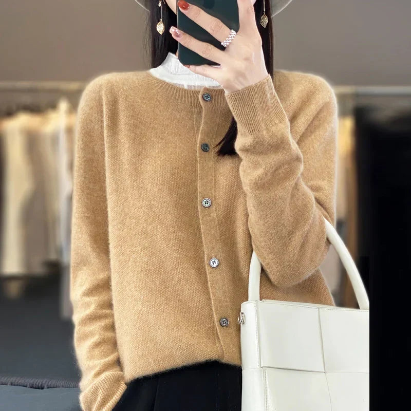 Opal - Women's Long Cashmere Cardigan In Black For Stylish Comfort