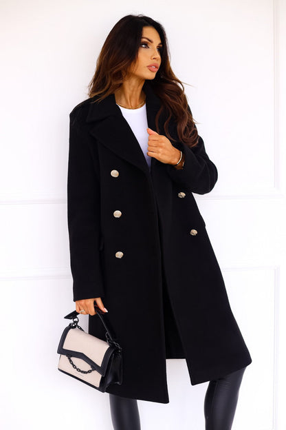 Loretta | Women's Winter Wool Coat – Chic Double-Breasted Trench Design