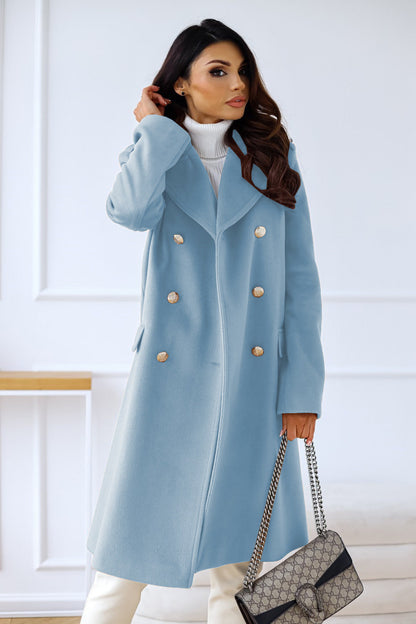 Loretta | Women's Winter Wool Coat – Chic Double-Breasted Trench Design
