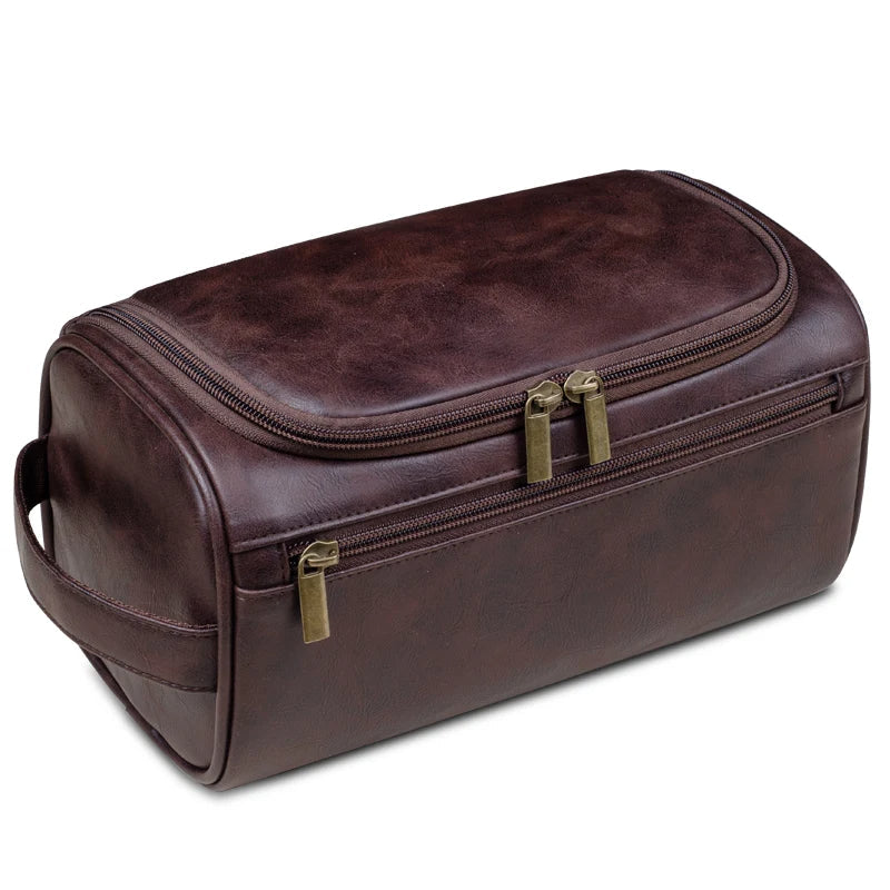 VoyageLux | Premium Leather Toiletry Bag for Men – Ideal for Travel & Organization