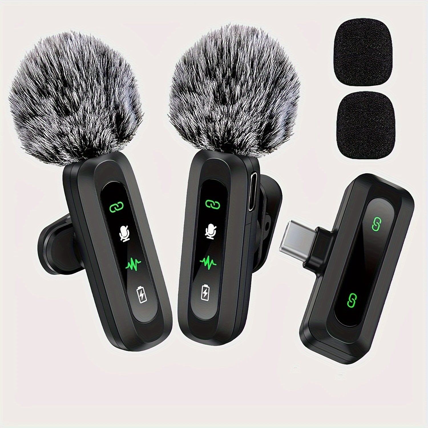 Wireless Lavalier Microphone with USB-C Connectivity for Smartphones and Tablets – Compact Design, Ideal for Podcasts and Vlogs