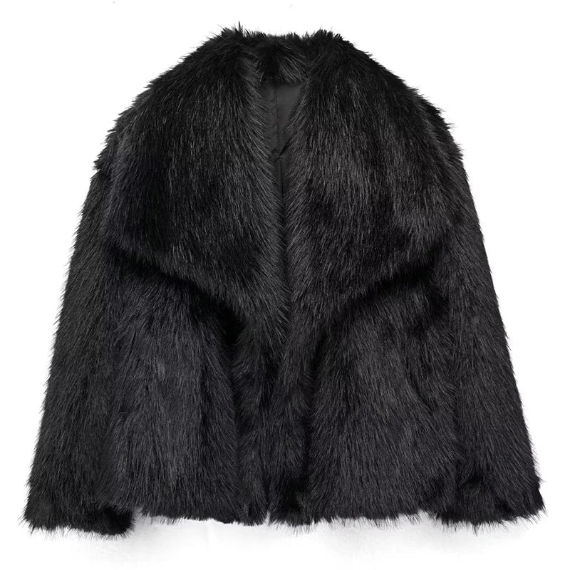 Women’s Faux Fur Short Jacket | Lightweight Warm Winter Coat for High-Street Fashion