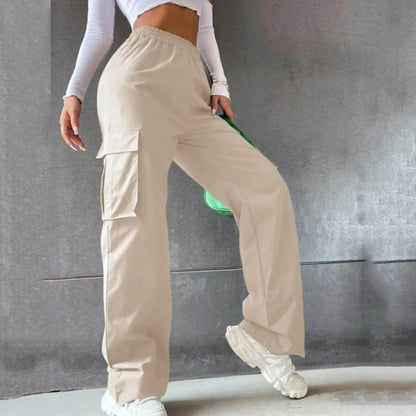 Women's Wide Leg Trousers - Cotton Blend