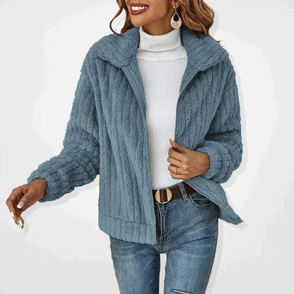 Rhonda - Plushy Long Cardigan With Shawl Collar For Women - Cozy Elegance