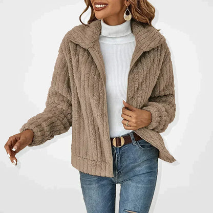 Rhonda - Plushy Long Cardigan With Shawl Collar For Women - Cozy Elegance